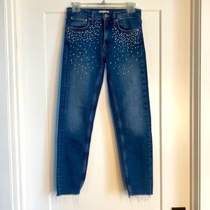 Zara Woman Pearl Beaded Skinny Jeans. Size 2